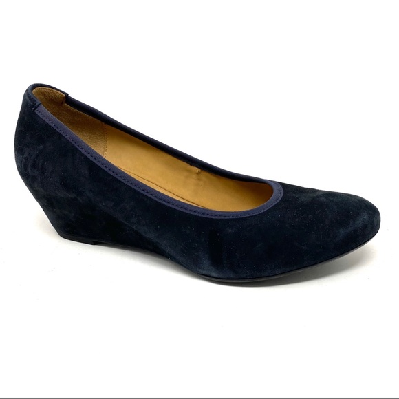 gabor navy wedge shoes